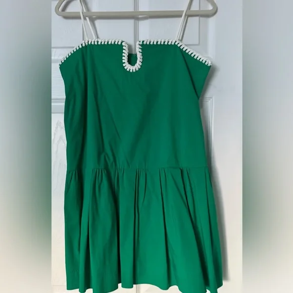 TCEC Vibrant Green Mini Dress with White Accents - Picture 3 of 8